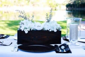 DIY wood planter box for table decor