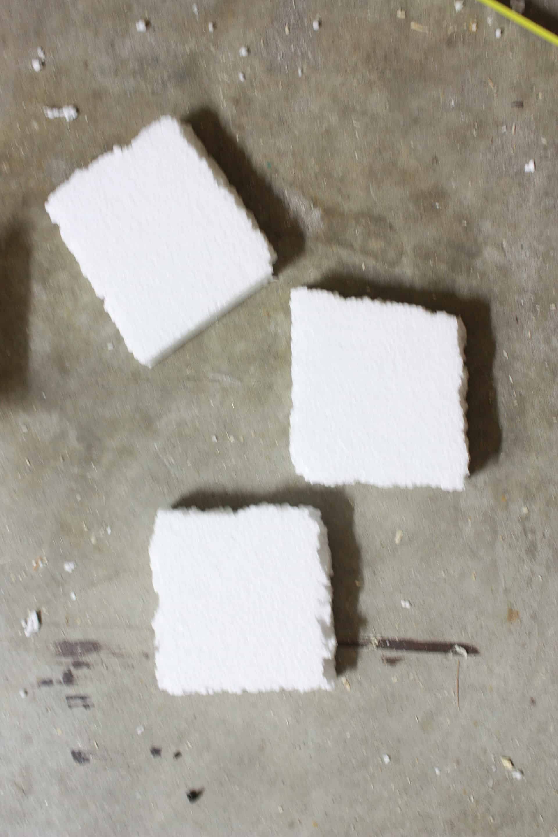 styrofoam for the wooden vases cut to size