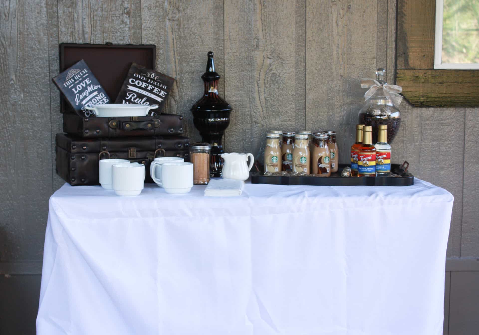 Coffee bar at the anniversary party