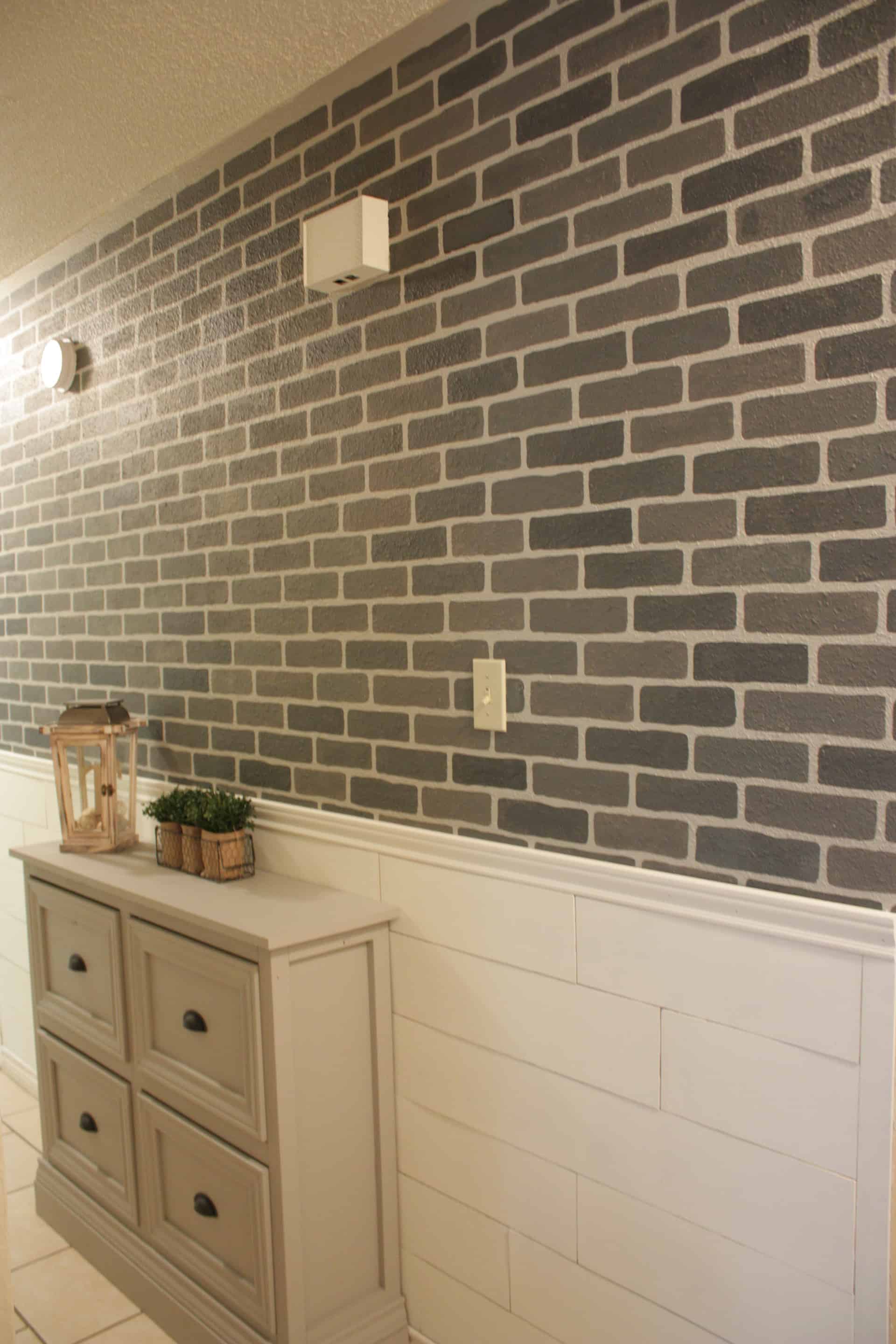 How To Stencil A Faux Brick Accent Wall With Cutting Edge Stencils Bricks  Wall Stencil 