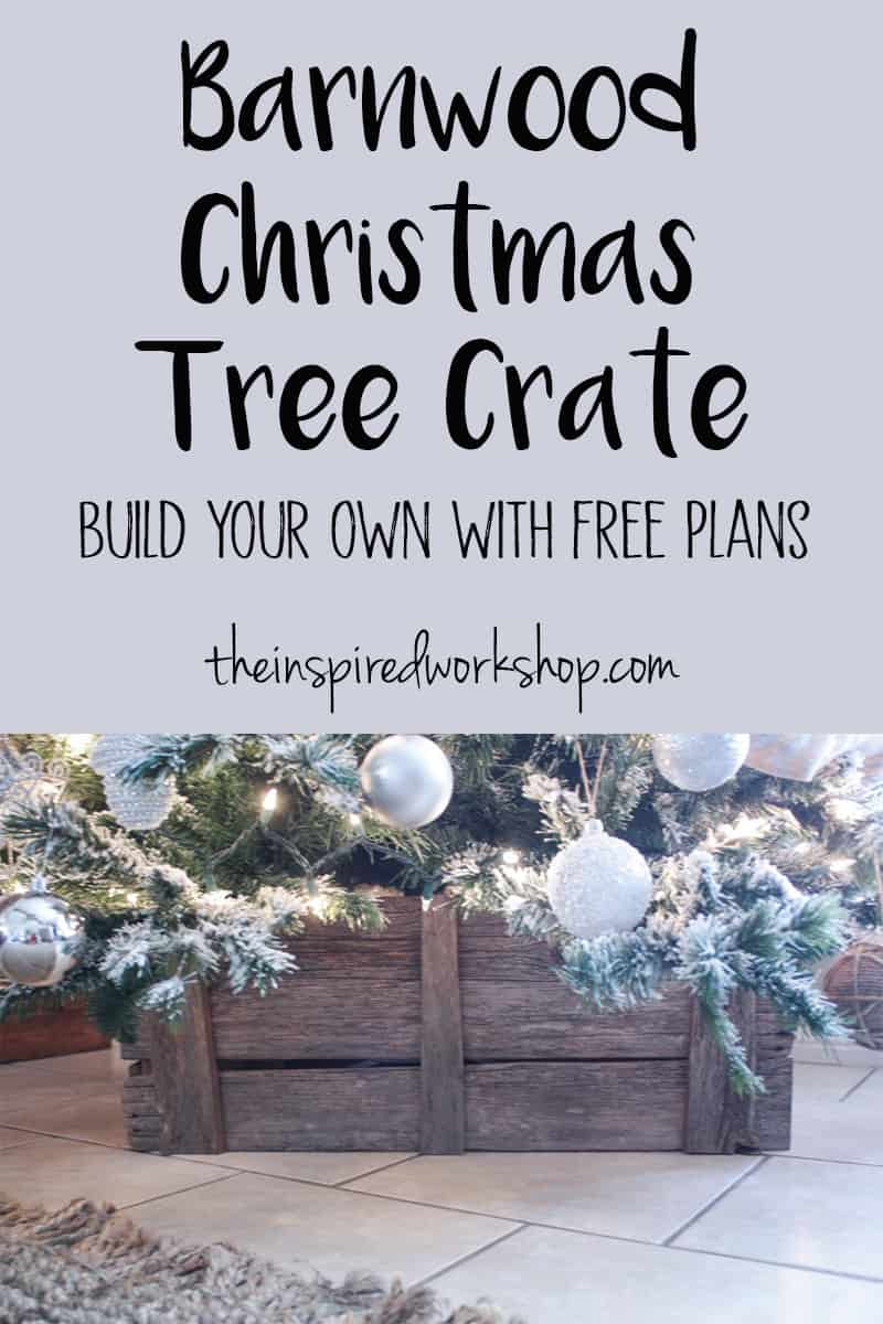 No need for a tree skirt when you build this beautiful Christmas Tree Box Stand out of barnwood or pallet wood you can get for free! This can be used after the holidays for many other purposes as well! #barnwood #diychristmastreestand #diytreeskirt