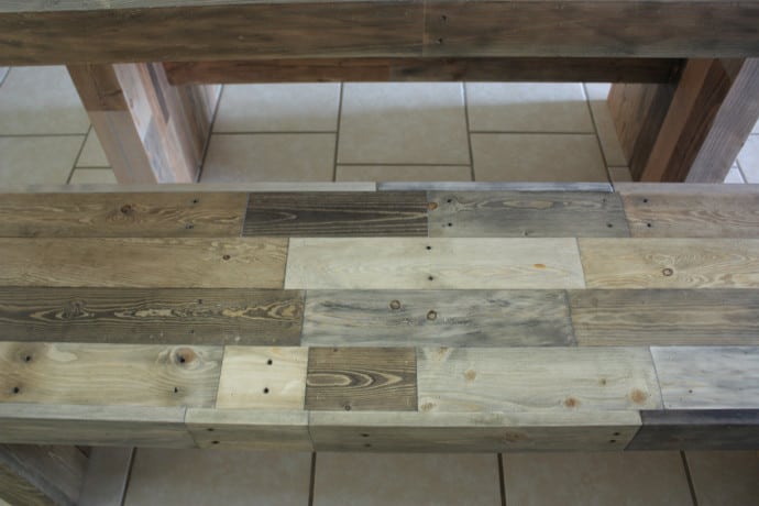 DIY pallet wood for Dining Bench