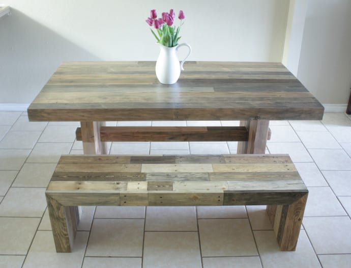 DIY Knockoff West Elm Emmerson Dining Table and Bench