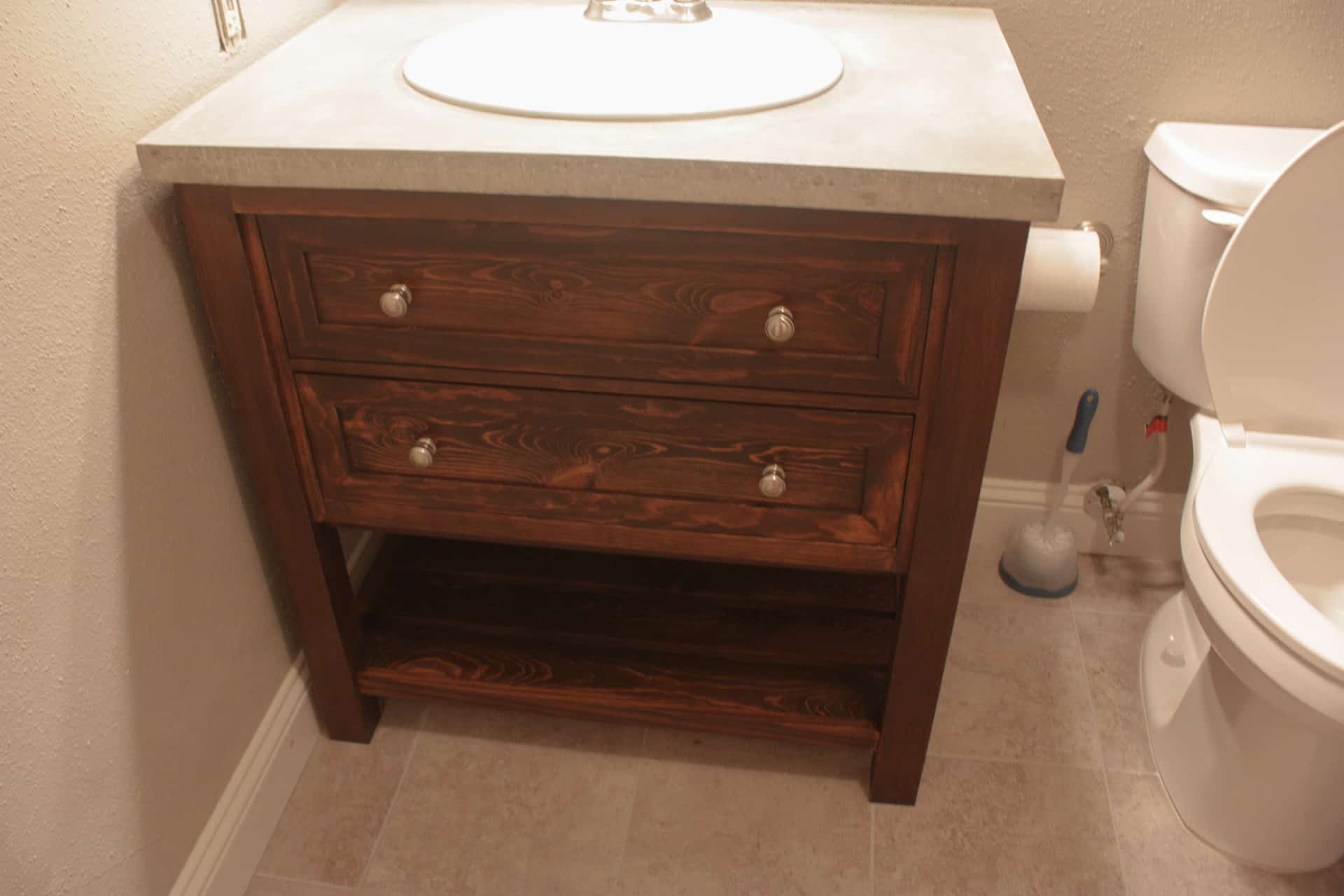 DIY Concrete Vanity Countertop The Inspired