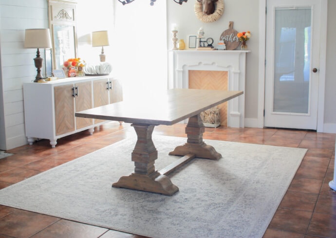 DIY trestle dining table