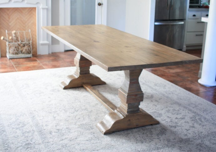 Farmhouse trestle deals table with bench