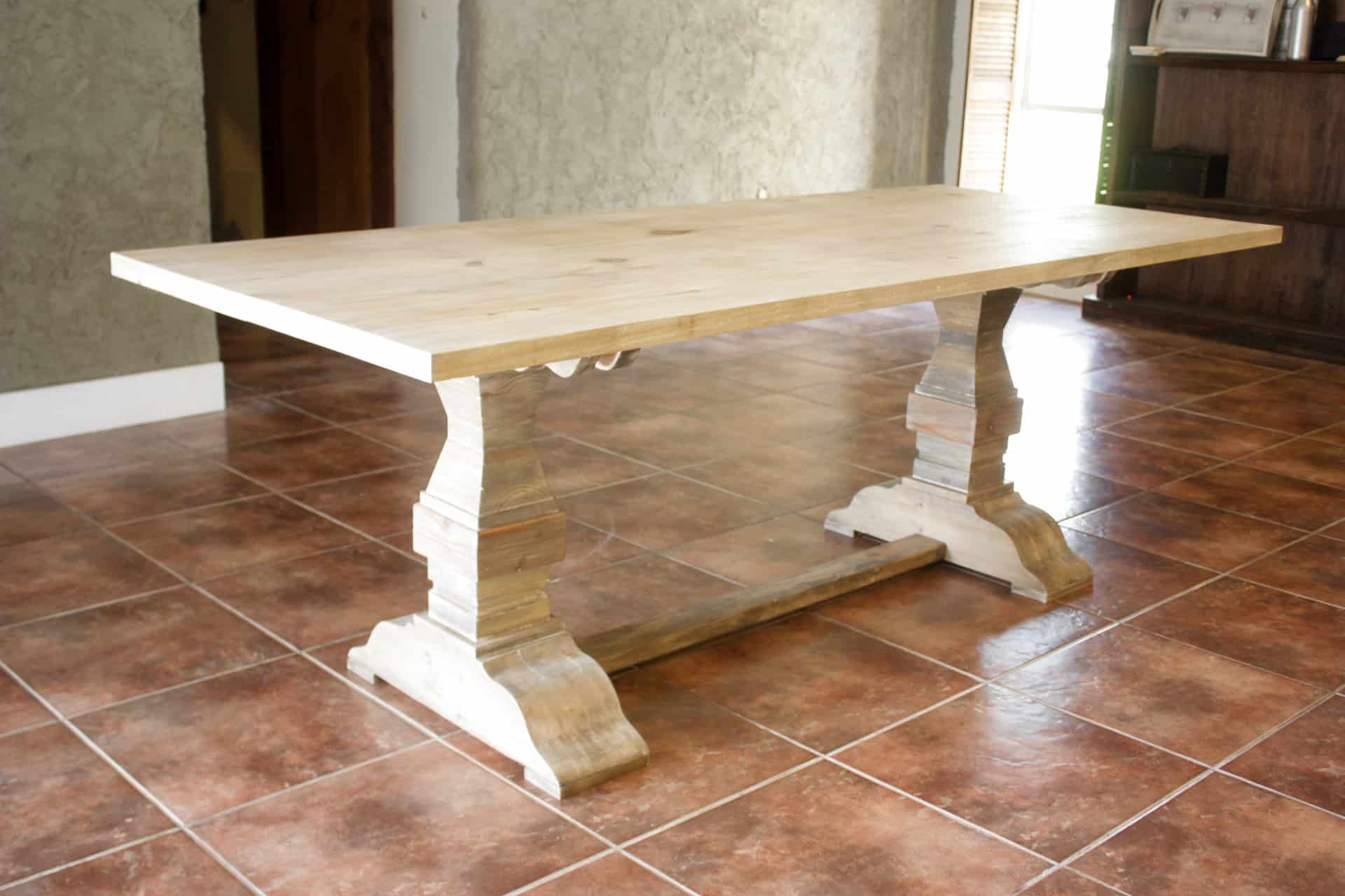 DIY Farmhouse Trestle Table – The Inspired Workshop