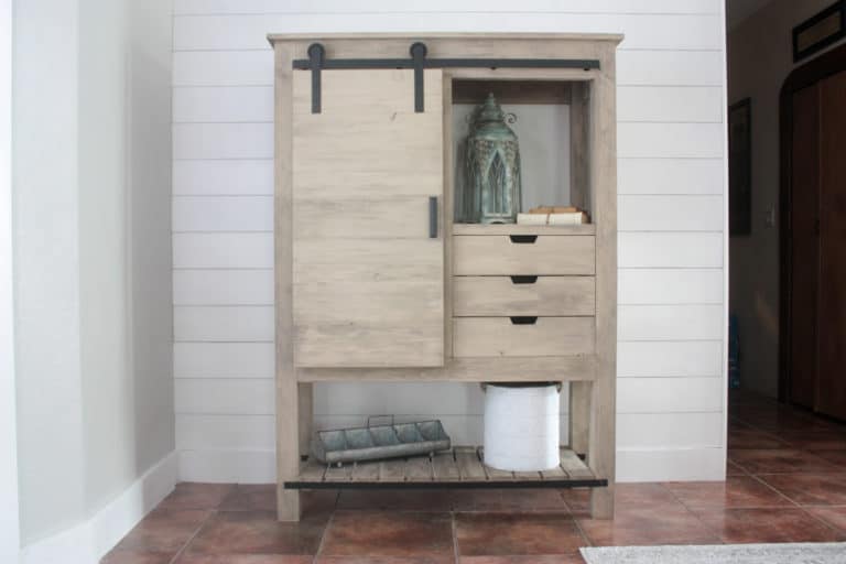 DIY Bookcase with Barn Door