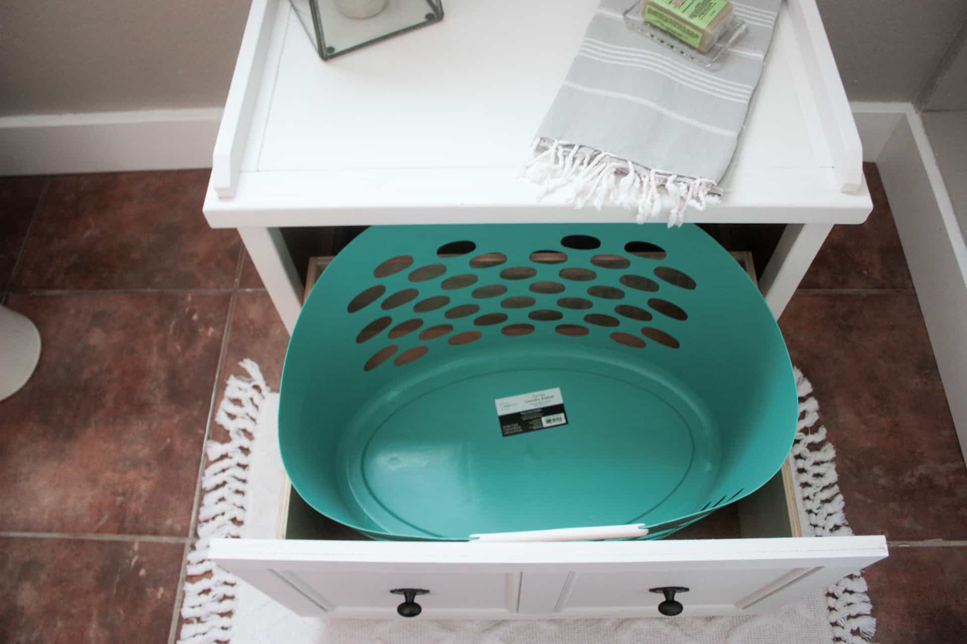 DIY Laundry Hamper Bench The Inspired