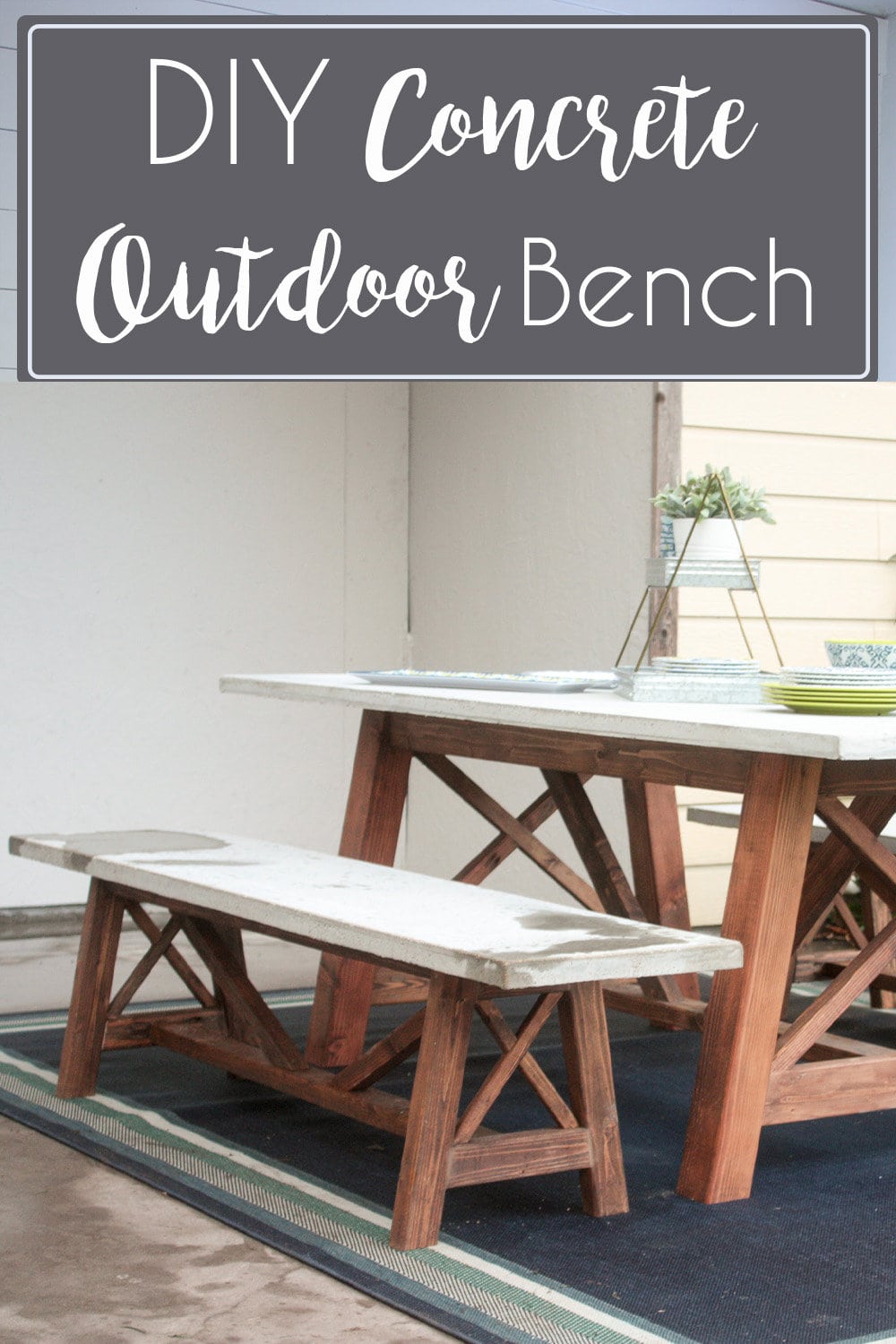 DIY Concrete Outdoor Bench