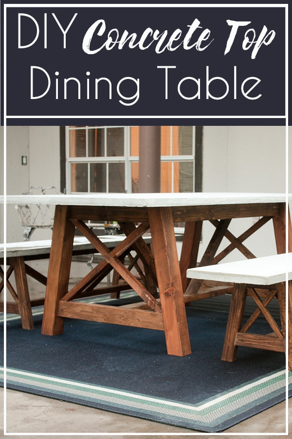 DIY Concrete Top Dining Table