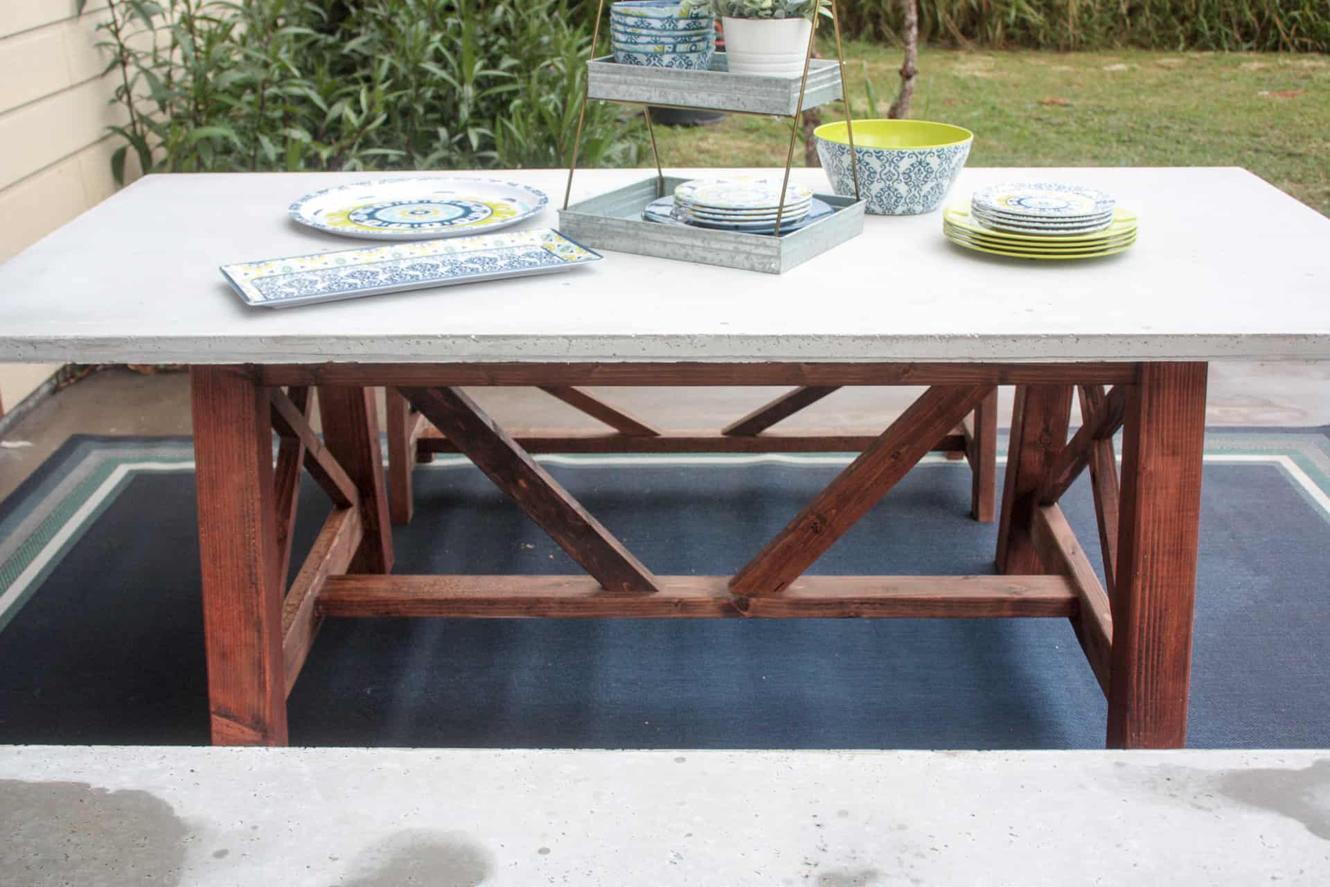 DIY Concrete Top Dining Table The Inspired