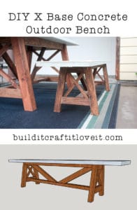 X Base Concrete Outdoor Bench