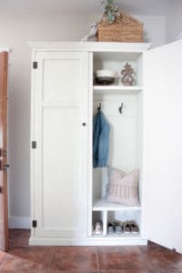 DIY Mudroom in an Armoire