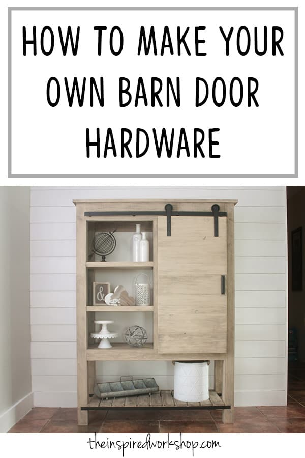 DIY Barndoor Hardware - This tutorial will show you how to make your own barn door hardware to save you hundreds of dollars! With limited tools and know how you can quickly and easily make this hardware! #metalworking #diybarndoorhardware #cheapbarndoor