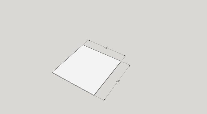 white 4x4 square showing dimensions