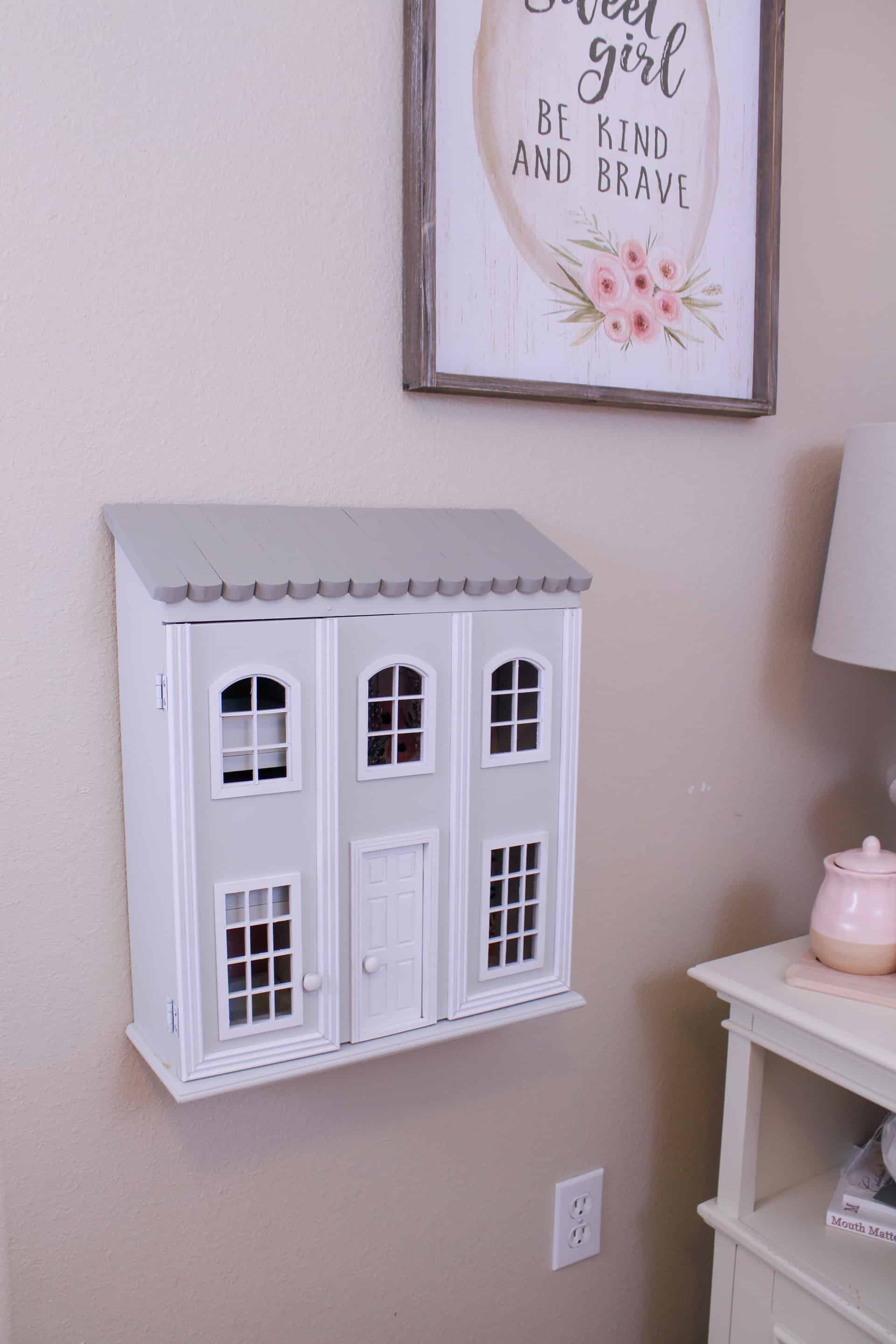 Pottery Barn Kids knockoff dollhouse jewelry cabinet