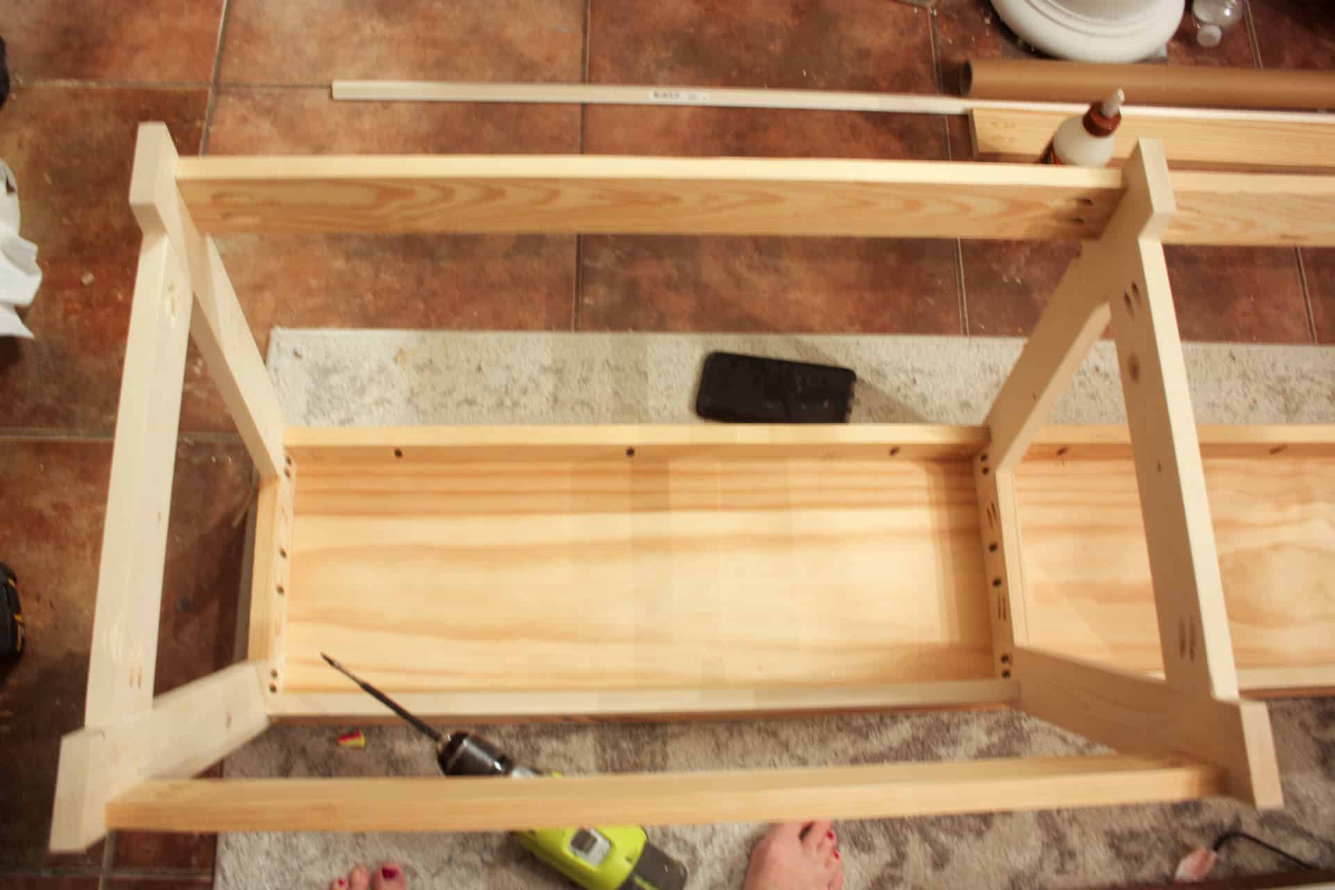Dining Bench flipped upside down while building it
