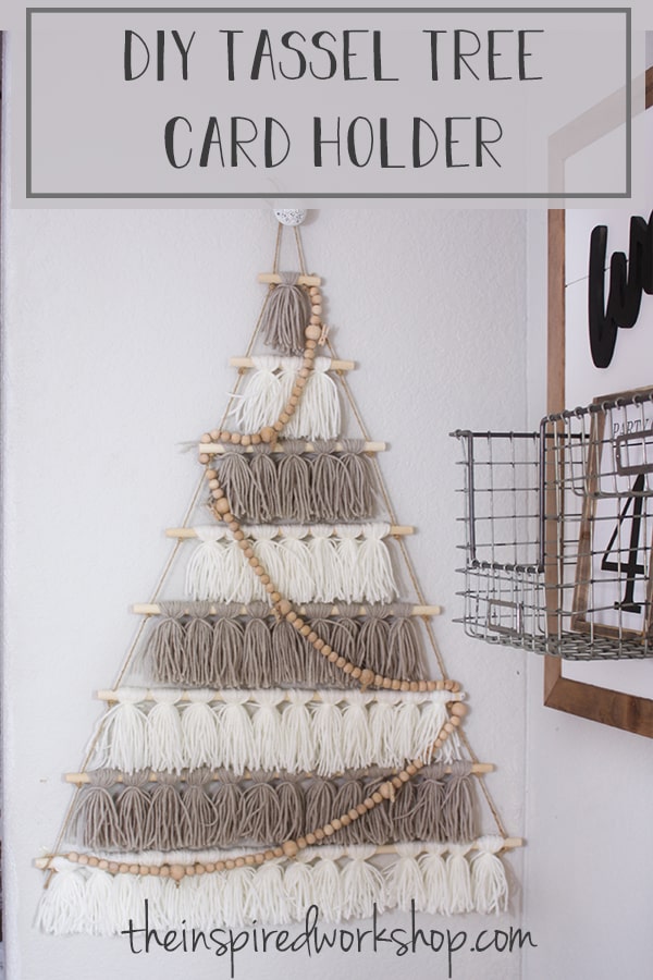 DIY Tree Card Holder Made of Tassels