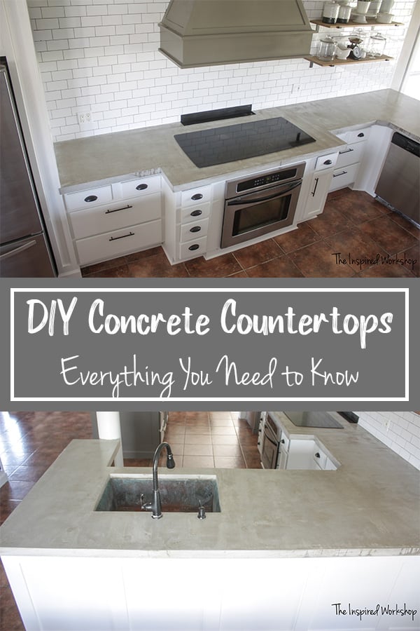 Diy Concrete Countertops Pour In Place The Inspired Workshop