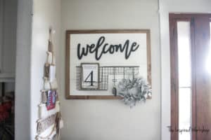 DIY Faux Shiplap Welcome Sign and Organizer