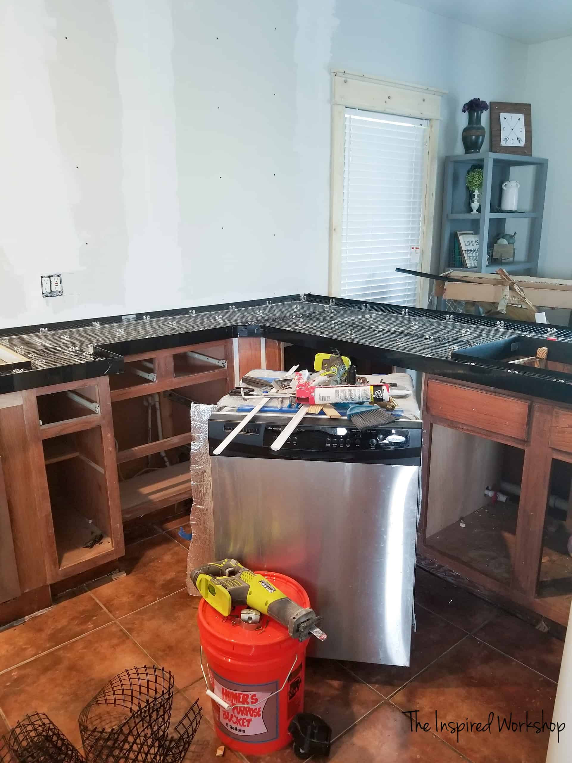 Diy Concrete Countertops Pour In Place The Inspired Workshop