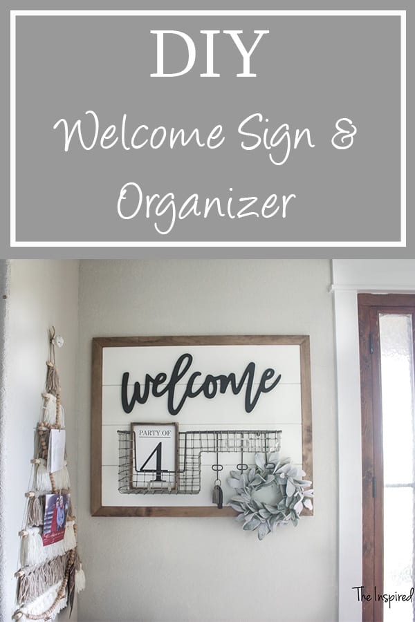 Faux Shiplap Welcome Sign and Organizer