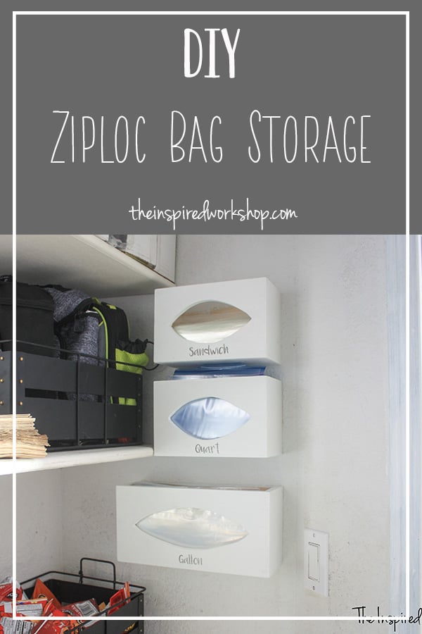 DIY Zipoc Bag Storage Organizer - This simple DIY ziploc bag storage solution is so easy to build and solves the problem of all those smashed cardboard boxes laying all over the pantry floor! Pantry organization, kitchen drawer organization and overall a great way to improve your space! #kitchenorganization #diybaggiestorage #pantrystoragesolution