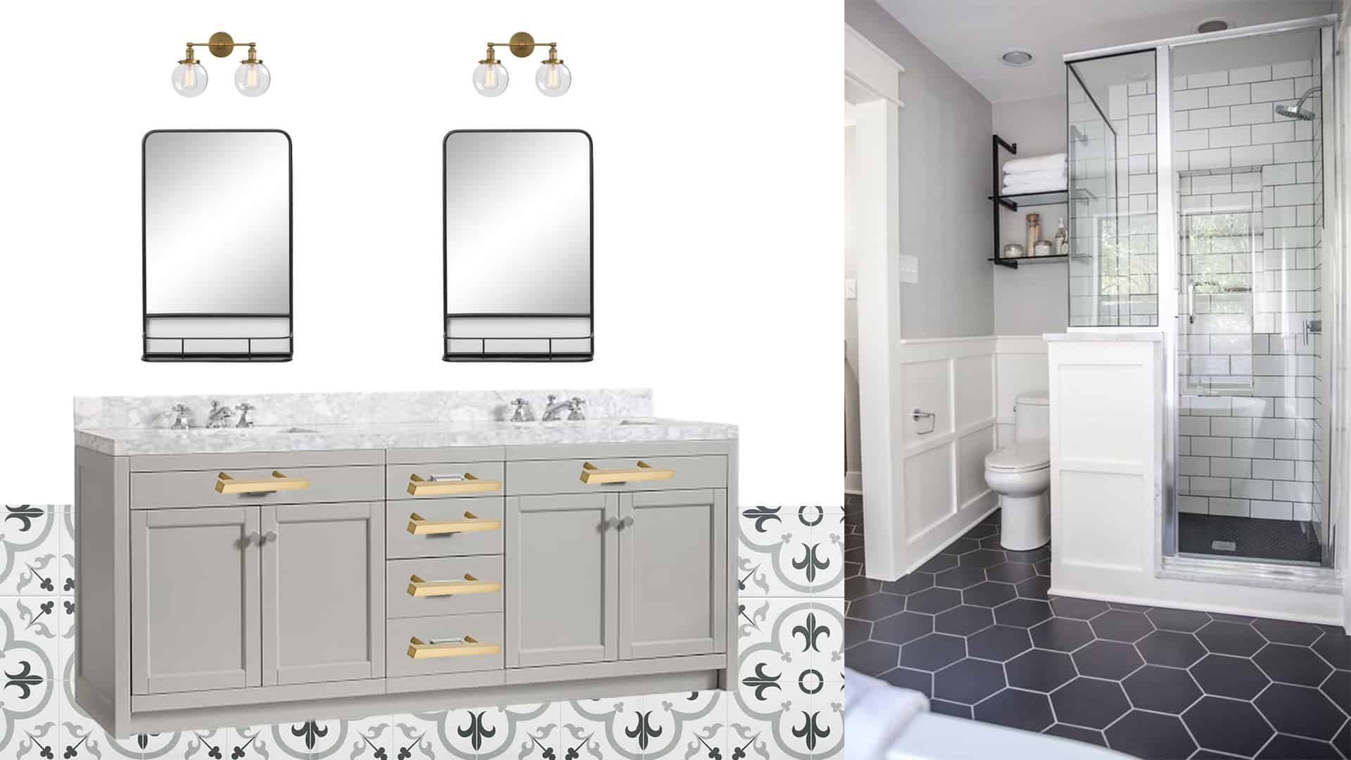 Modern bathroom renovation REVEAL: The finished One Room Challenge! /  Create / Enjoy