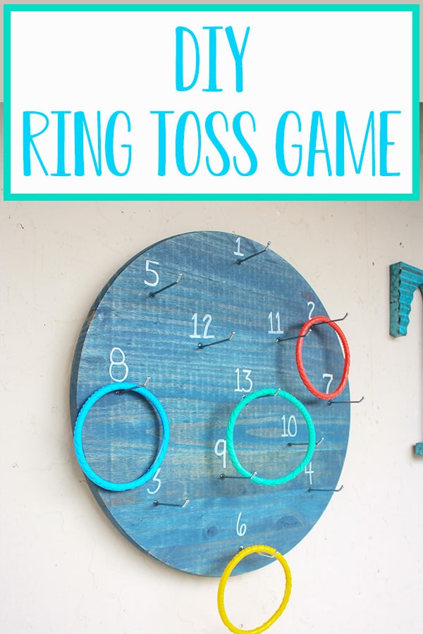 DIY Ring Toss Game - This game is fun for the whole family! It's a twist on the classic ring toss game only it's played on the wall instead of the ground! Perfect for all ages young to old, so many ways to play you'll never tire of playing! Build one today and enjoy with family and friends! #outdoorgames #patiogames #backyardgames #summerfun