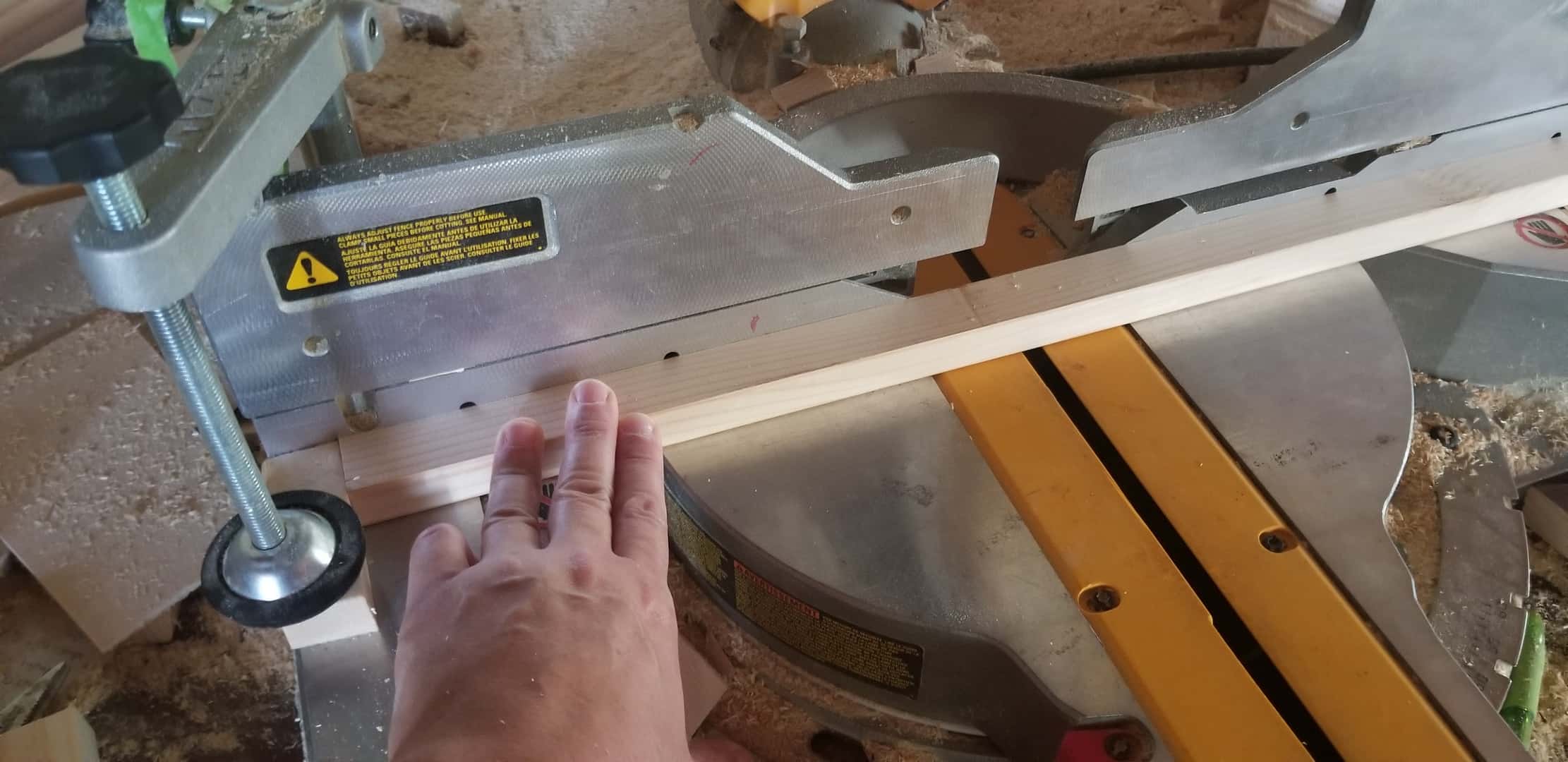 Using a stop block on a miter saw