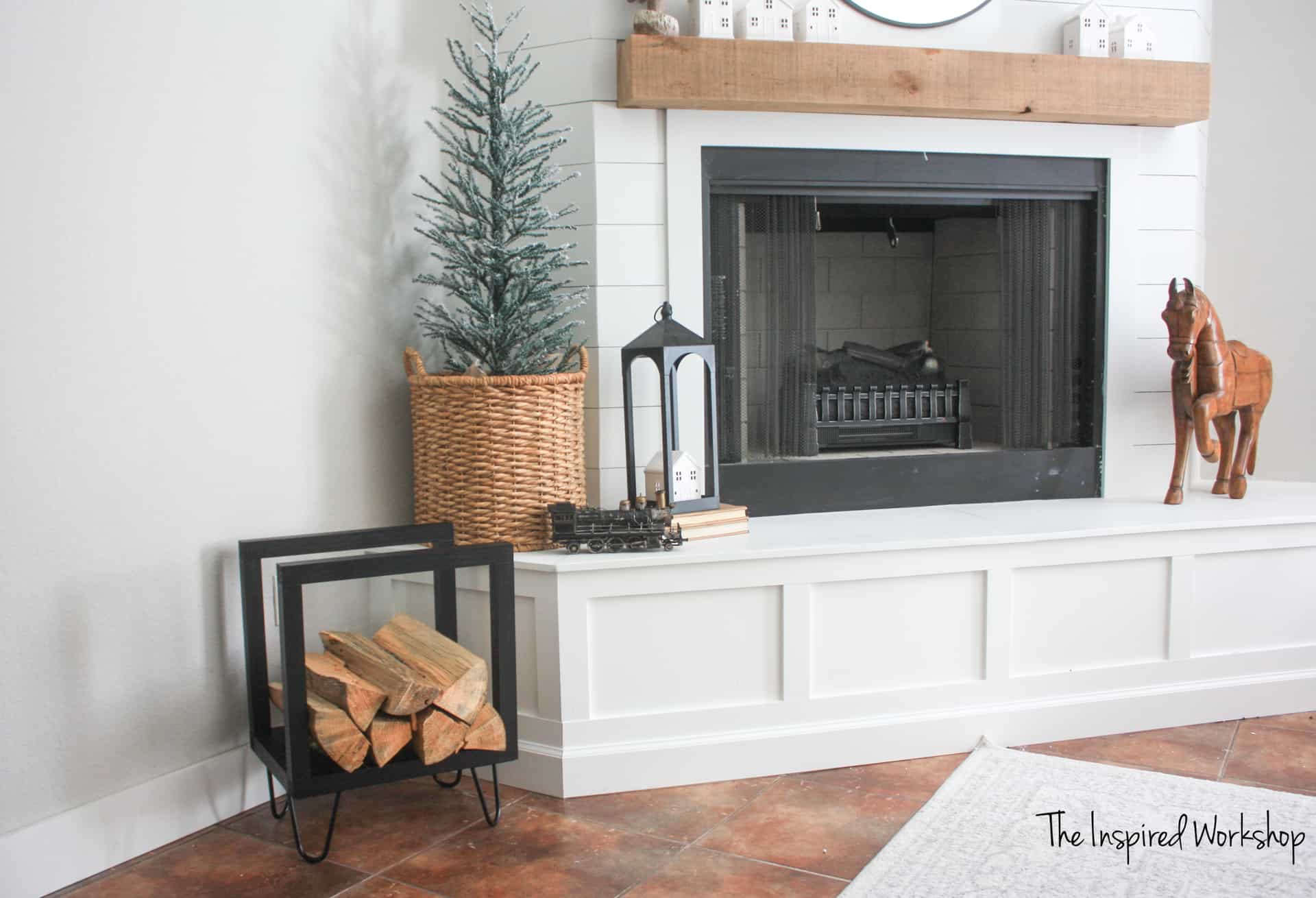 Wood holder for online fireplace indoor