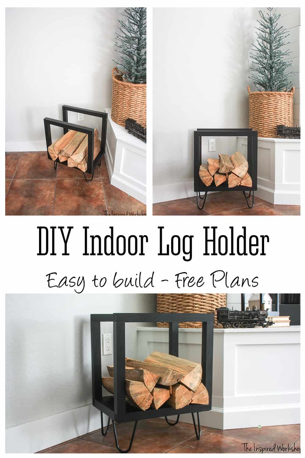 DIY Modern Farmhouse Indoor Firewood Holder