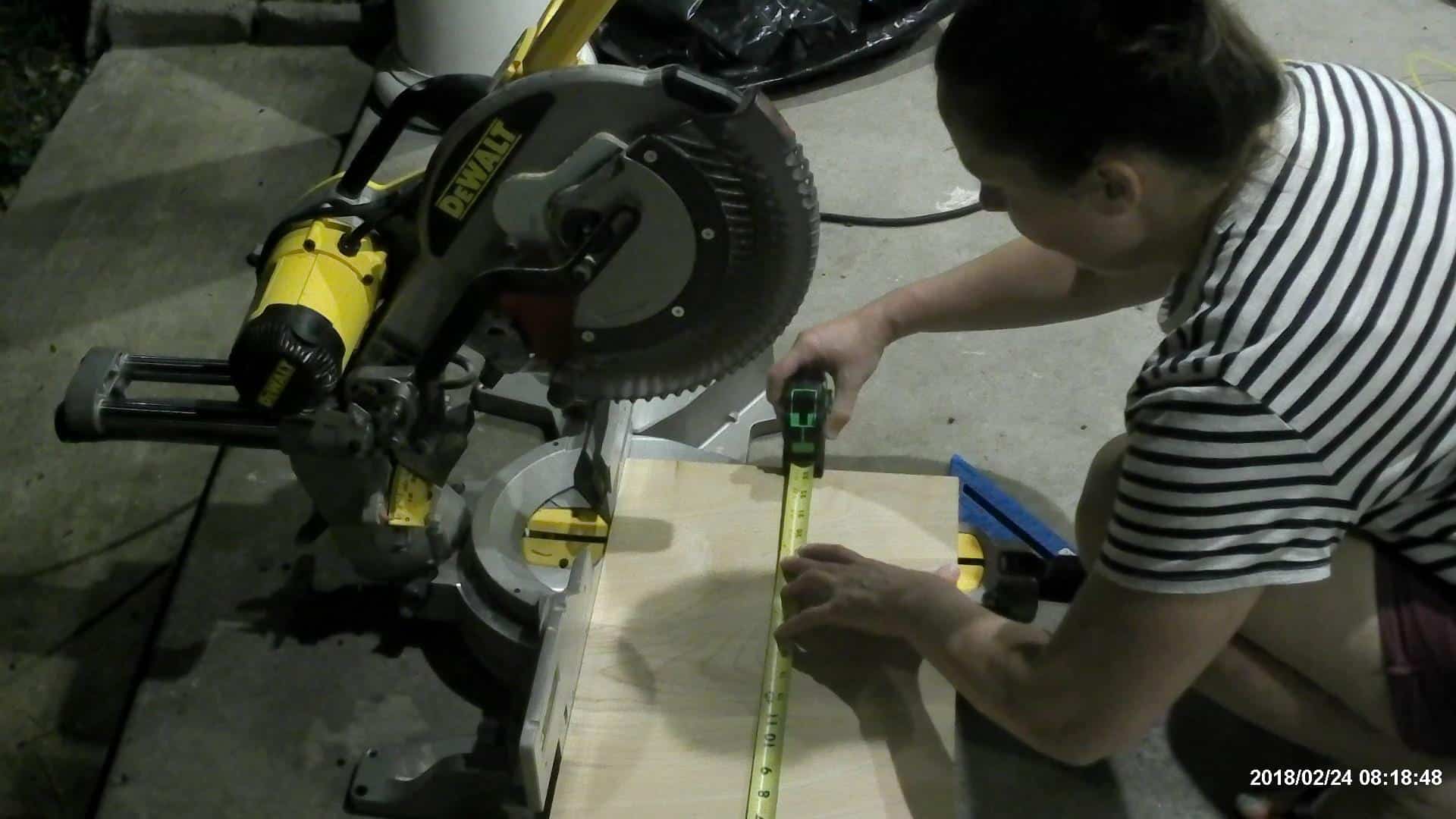 cutting the plywood for the advent calendar