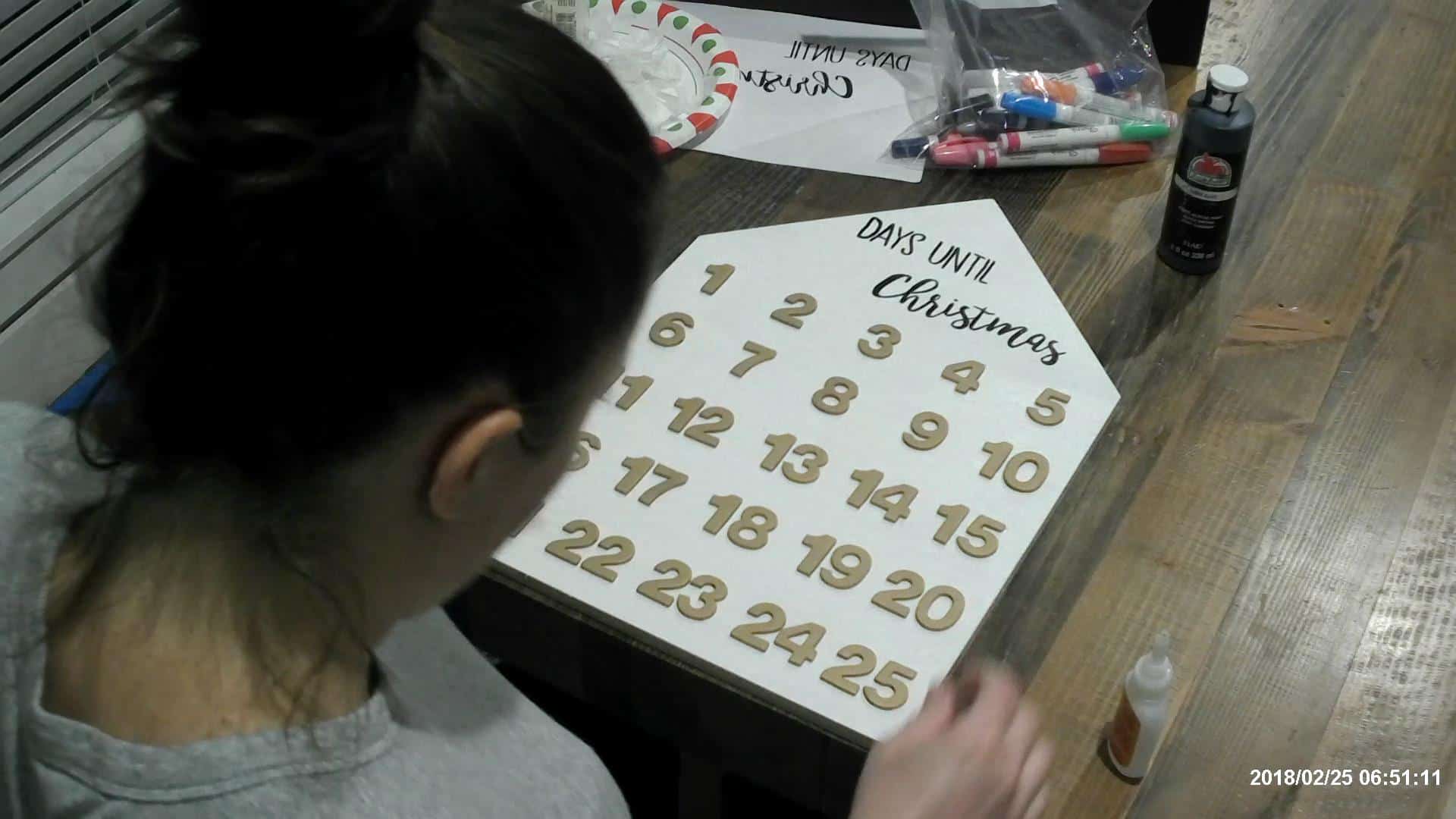 All the numbers glued to the advent calendar