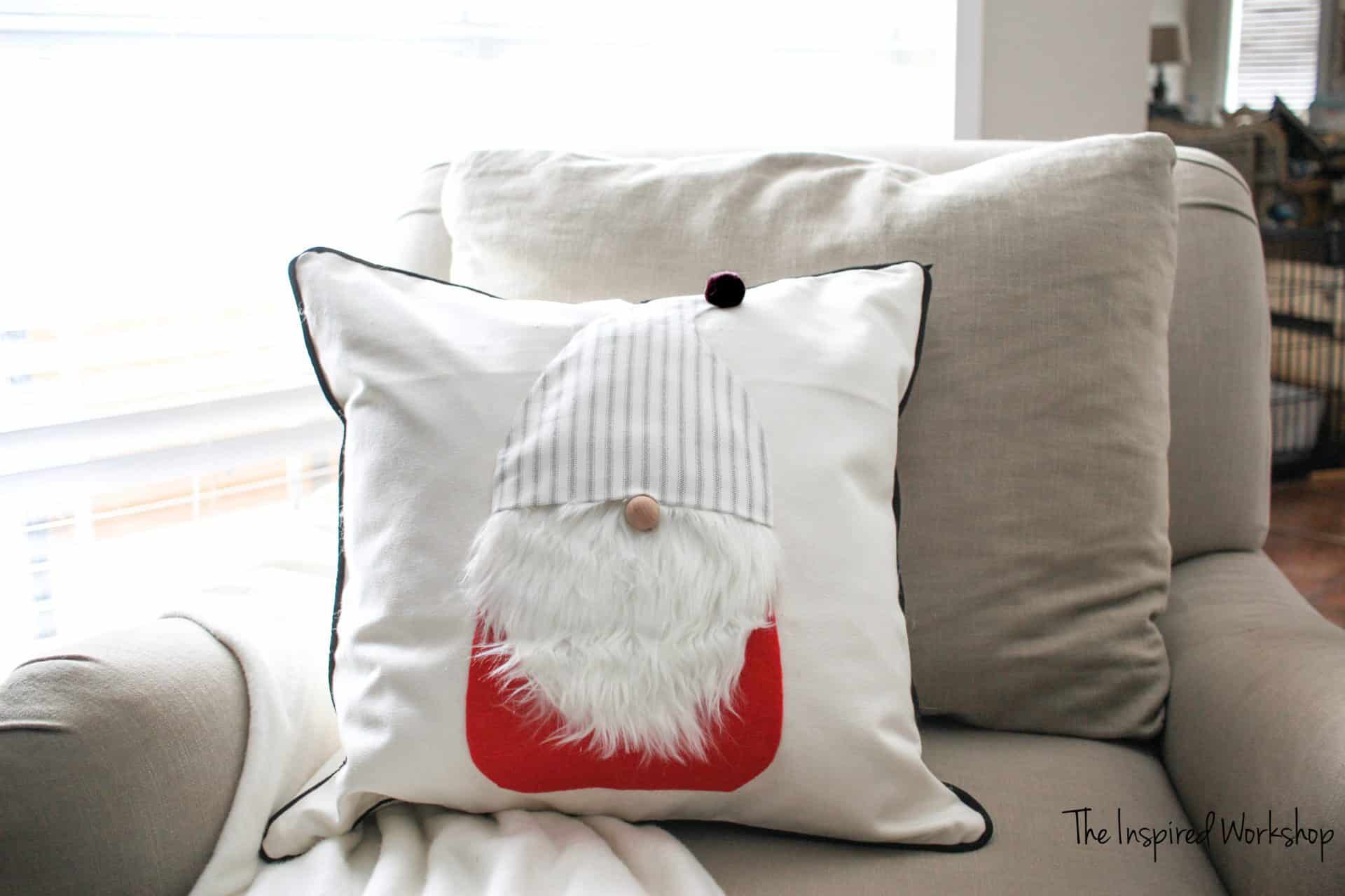 DIY Christmas Gnome Pillow Cover – The Inspired Workshop