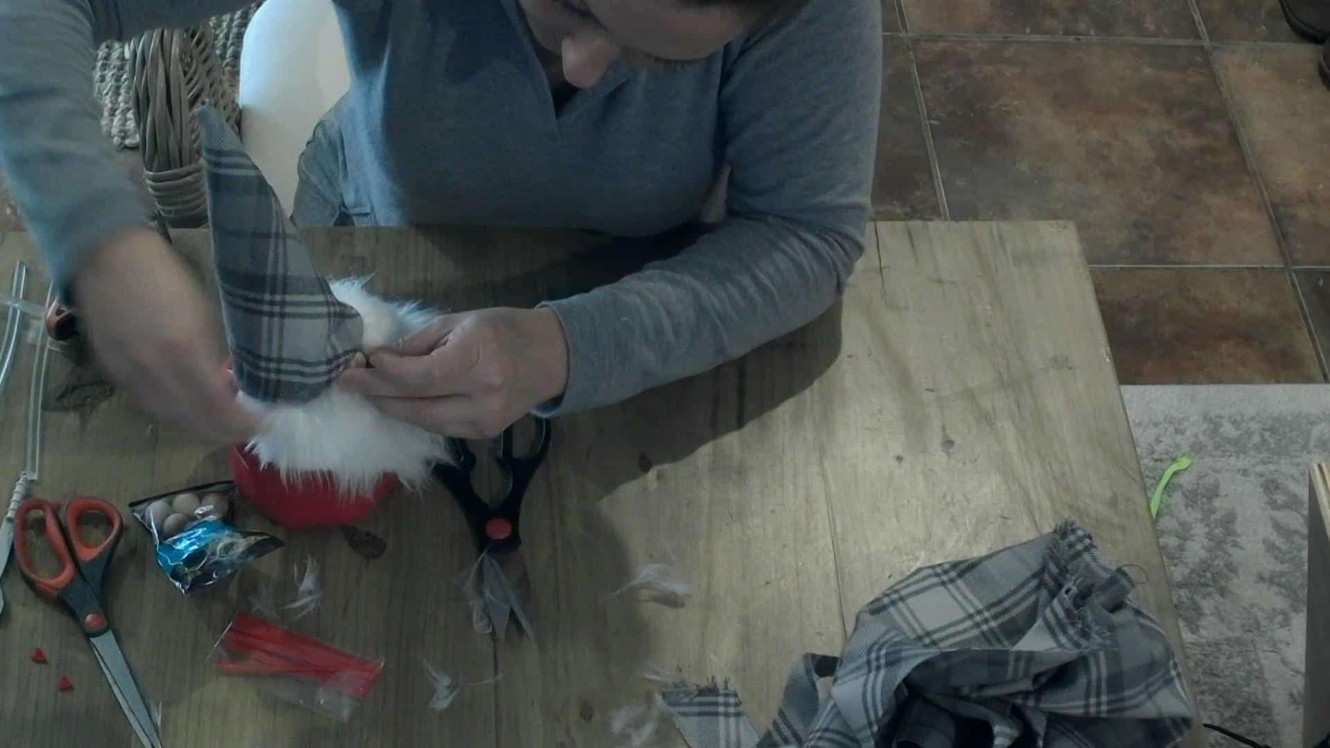 DIY Holiday Gnomes - giving the gnome a nose