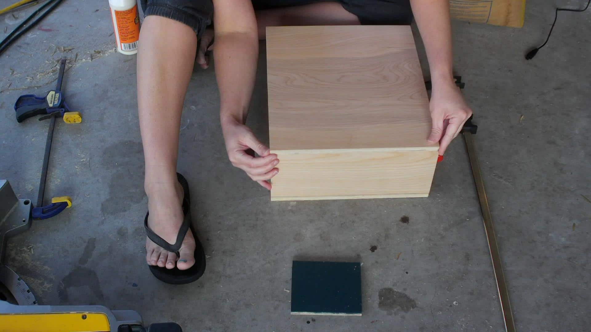 Gluing the record storage case