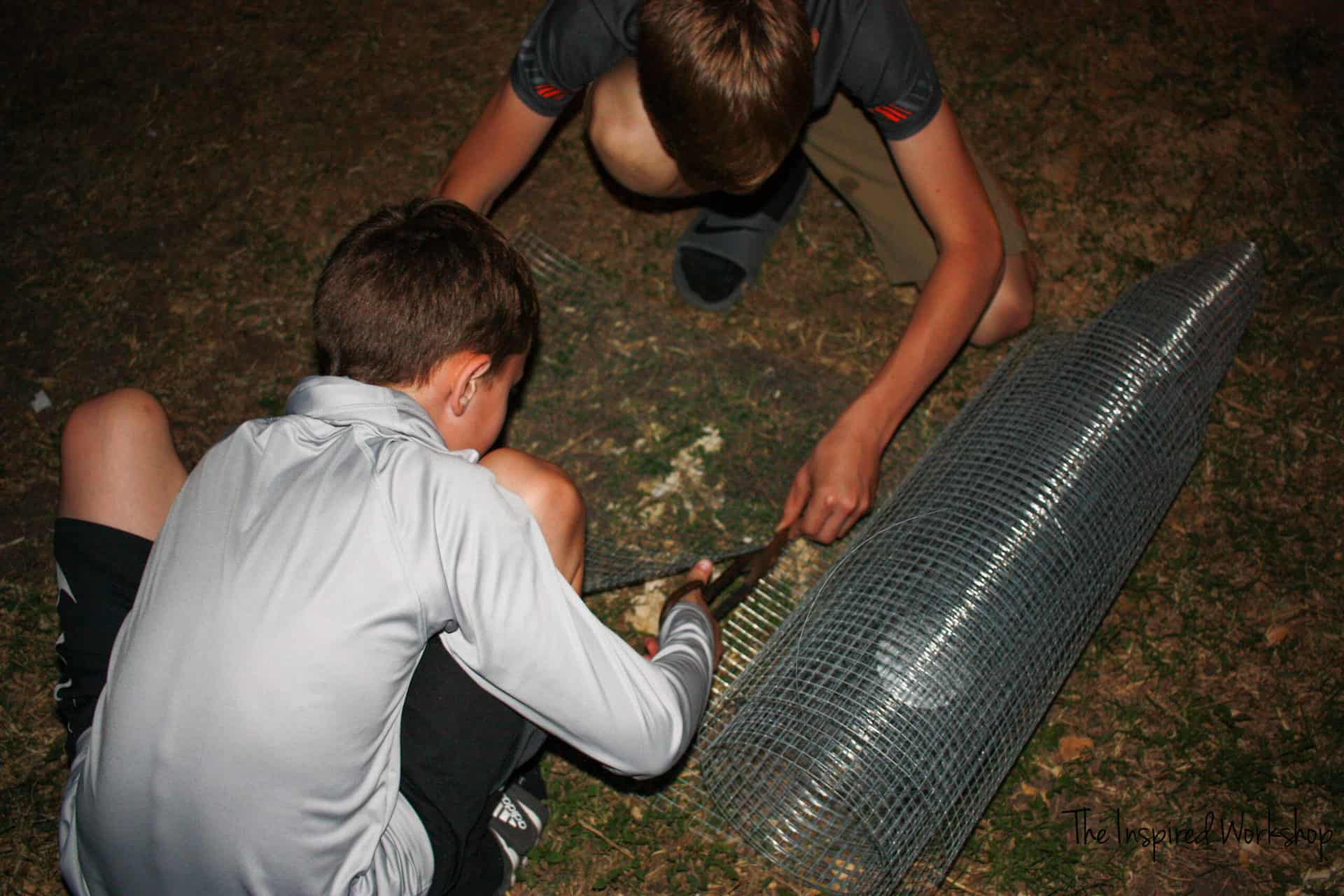 DIY Chicken Coop - adding the hardware cloth