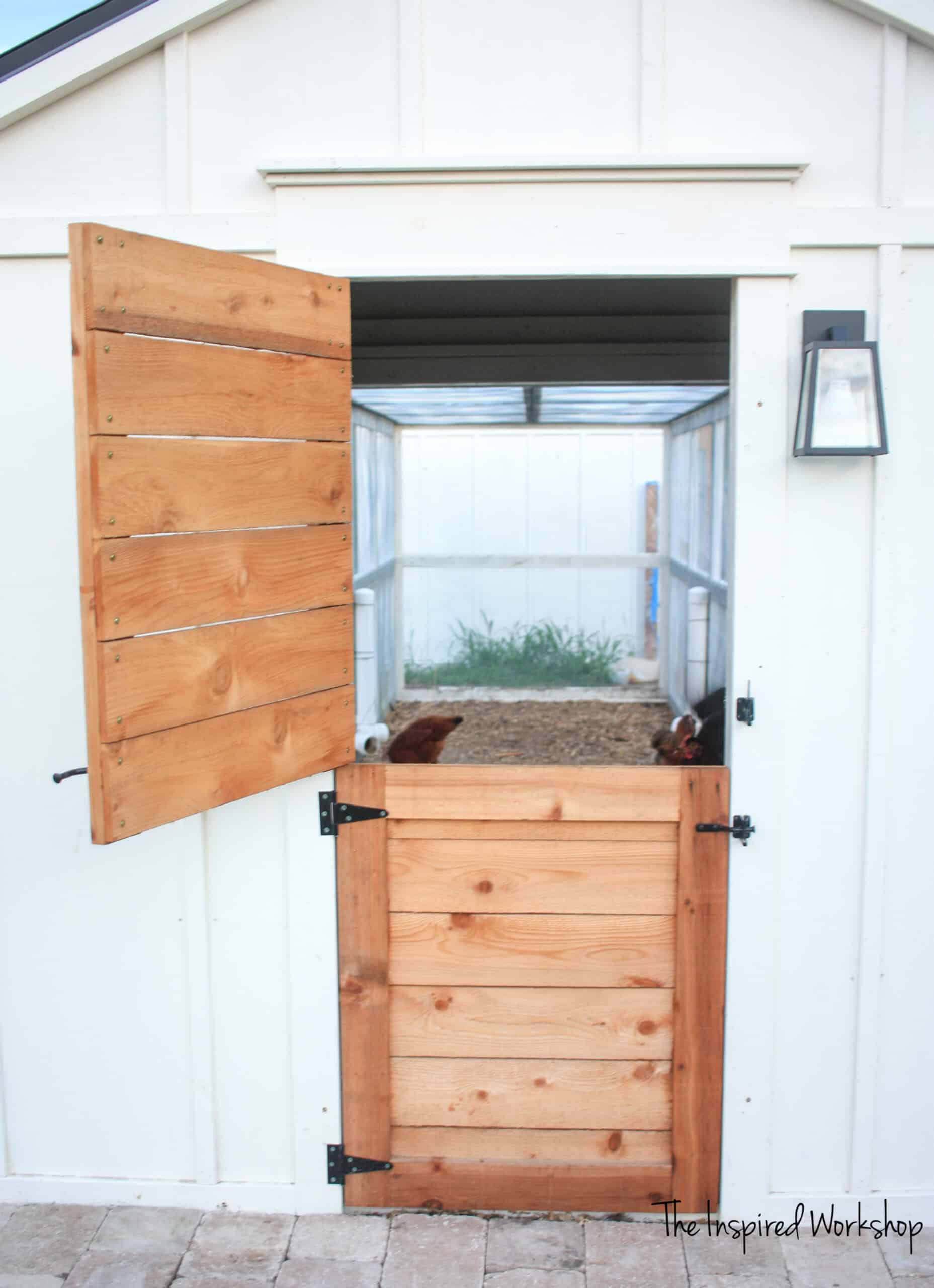 Cedar Dutch Door for Chicken Coop open on top