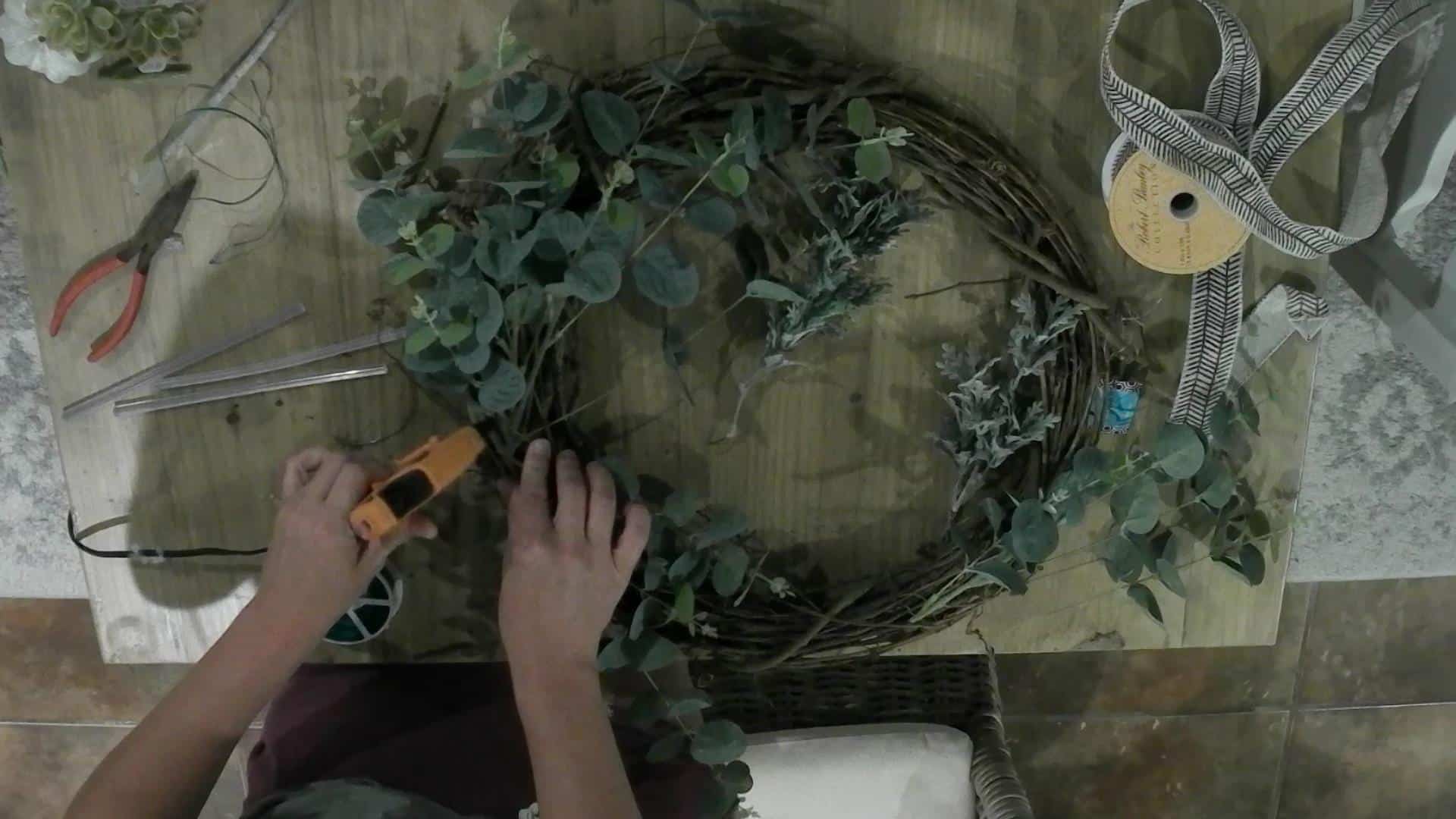 DIY Fall Wreath with Pumpkins