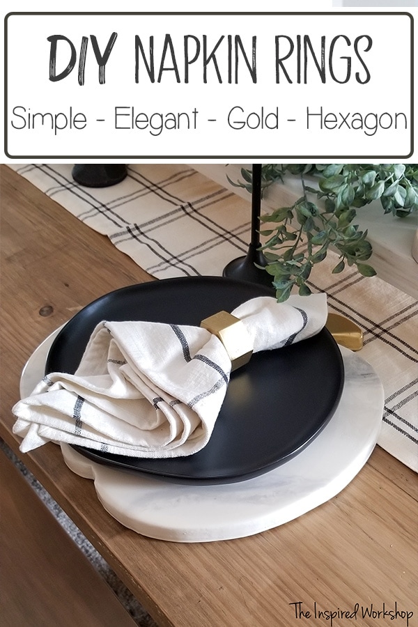 DIY Gold Hexagon Napkin Rings