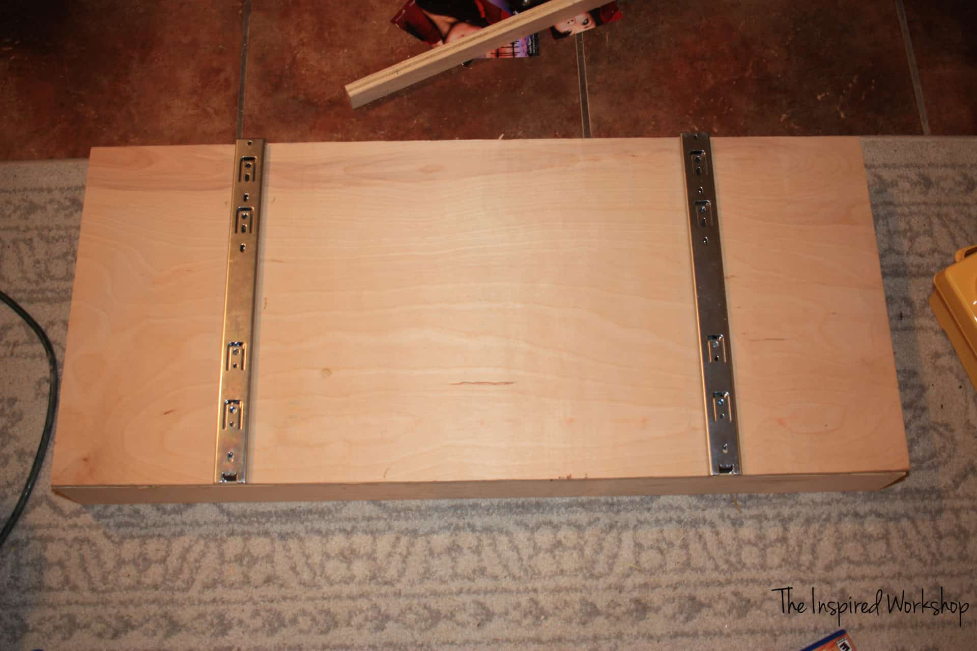 DIY Console Table with Drawers! {Made from Plywood and 2x4s!}