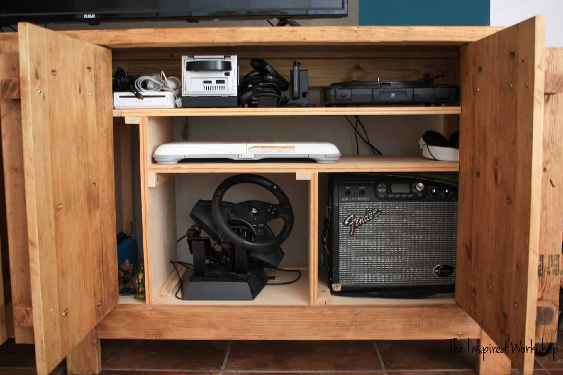 DIY TV Stand - Media Console with Gaming storage