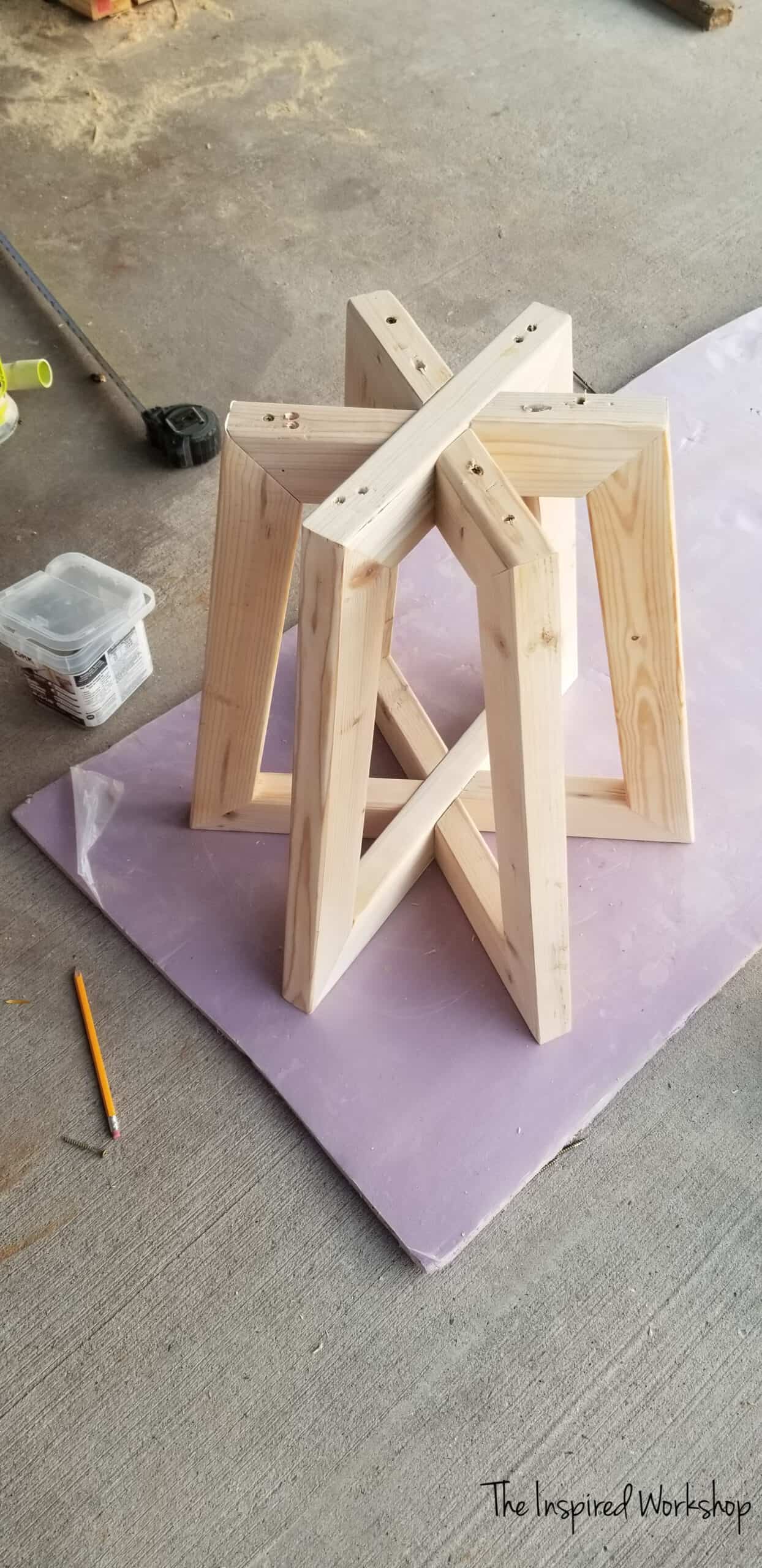 All legs attached to the table base