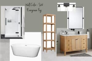 Mood Board for Bathroom Renovation for the Fall One Room Challenge