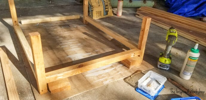 DIY Large Dog bed being built