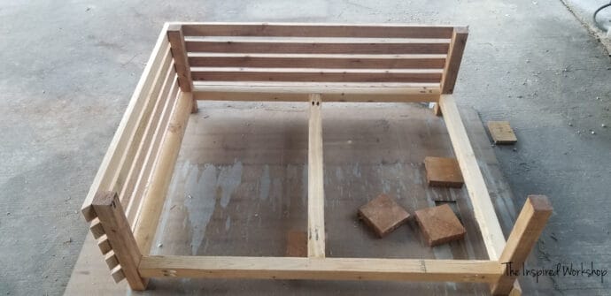 DIY Dog Bed - building the dog bed and adding the center support