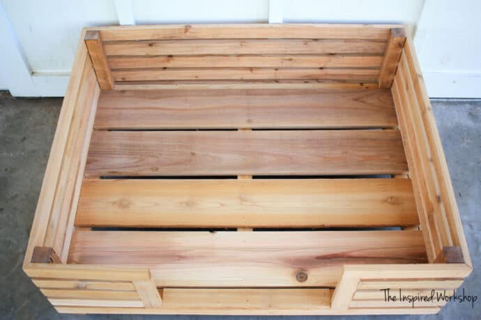 DIY Dog Bed - a look at the inside of the dog bed without the cushion