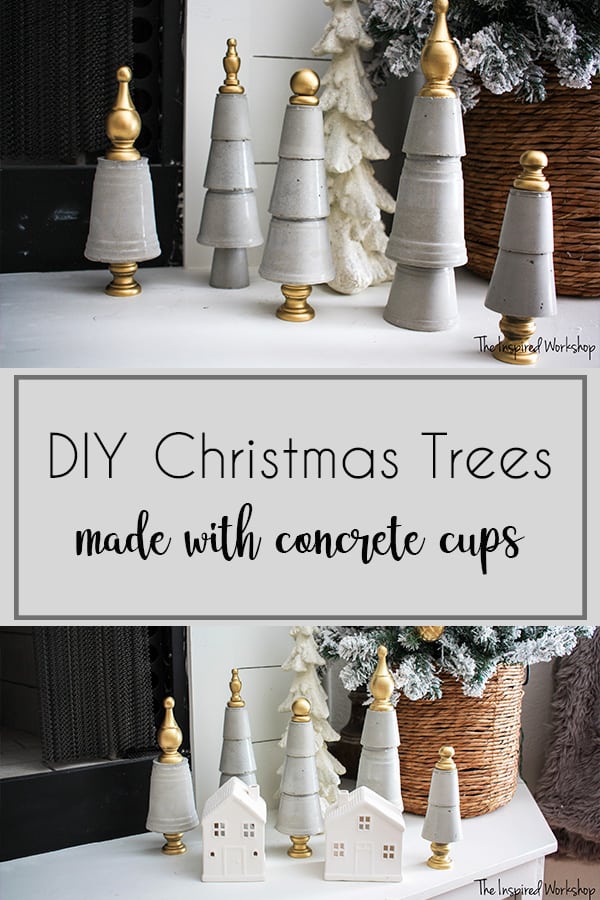 How to Make Christmas Trees to decorate any space out of concrete poured into solo cups!